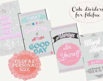 Filofax Personal Dividers, Quotes Insert Pages (PDF Download)