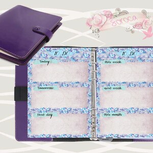A5 Filofax Printable to Do List , 4 Insert Pages Cute Blue Design ...