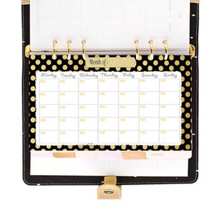 Filofax Personal Printable Calendar Planner,gold Themed, Perpetual ...