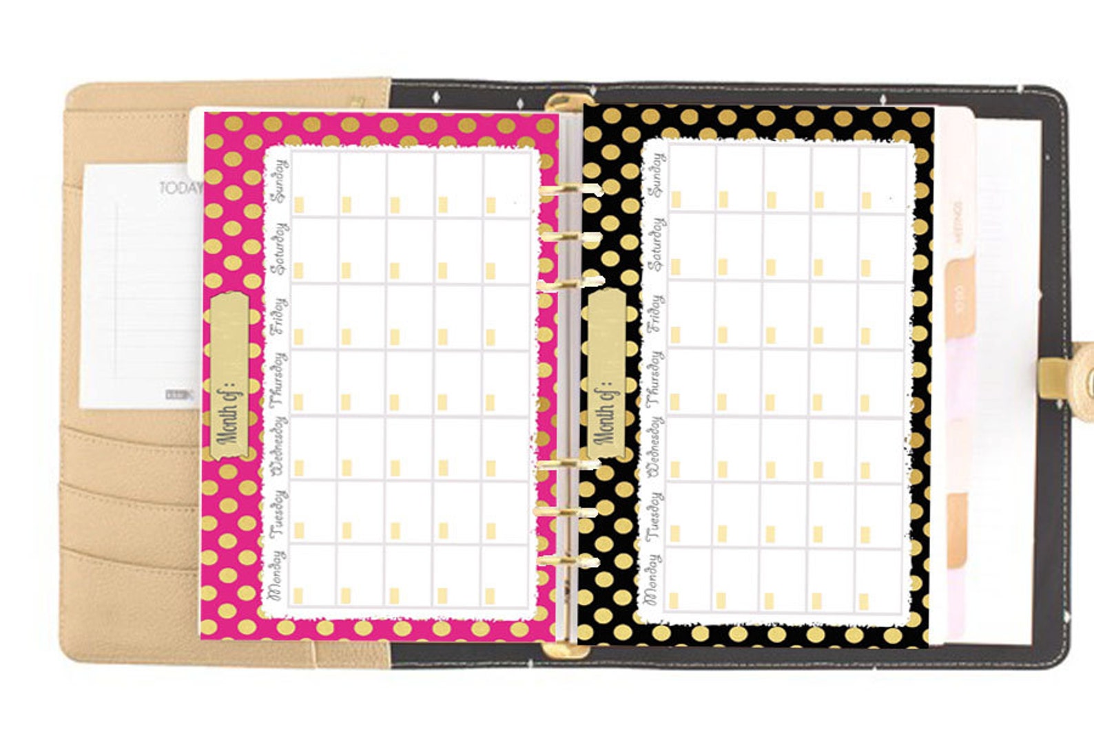 Filofax Personal Printable Calendar Planner,gold Themed, Perpetual ...
