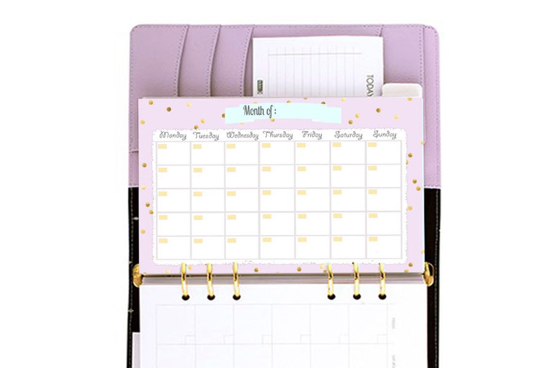 Filofax A5 Printable Calendar Planner, Perpetual Calendar , PDF, Cute ...