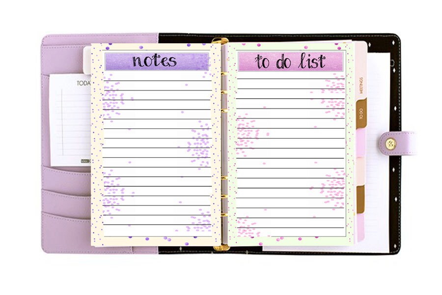 Personal Filofax Printable to Do List and Notes 3 Colors 6 - Etsy