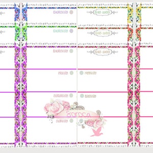 Filofax A5 Printable Week in 2 Pages, Kit 6 Colors, Filofax Inserts ...