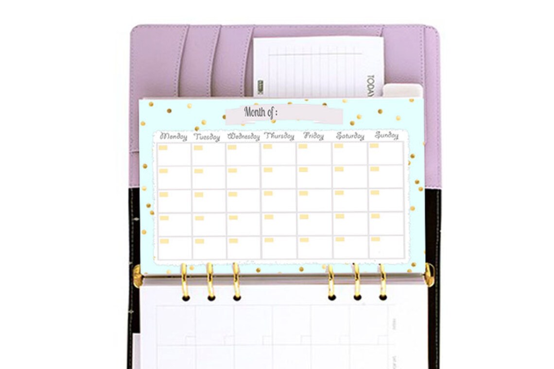 Filofax A5 Printable Calendar Planner, Perpetual Calendar , PDF, Cute ...