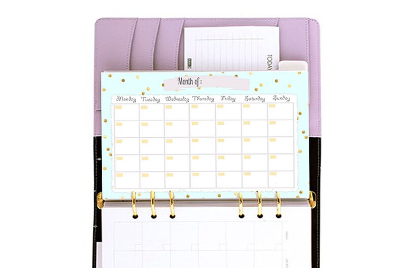 Filofax A5 Printable Calendar Planner, Perpetual Calendar , PDF, Cute ...