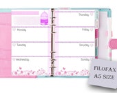Filofax A5 Printable Inserts, Pink Week on 2 Pages (Instant Download)