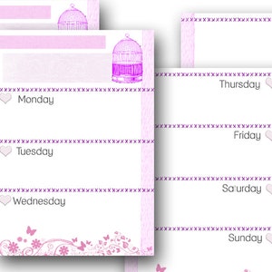 Filofax A5 Printable Week in 2 Pages,pink Themed, Filofax Inserts ...