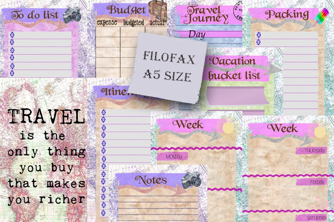 Filofax navulling organizer Personal Travel Planner Filofax navulling organizer Personal Travel Planner