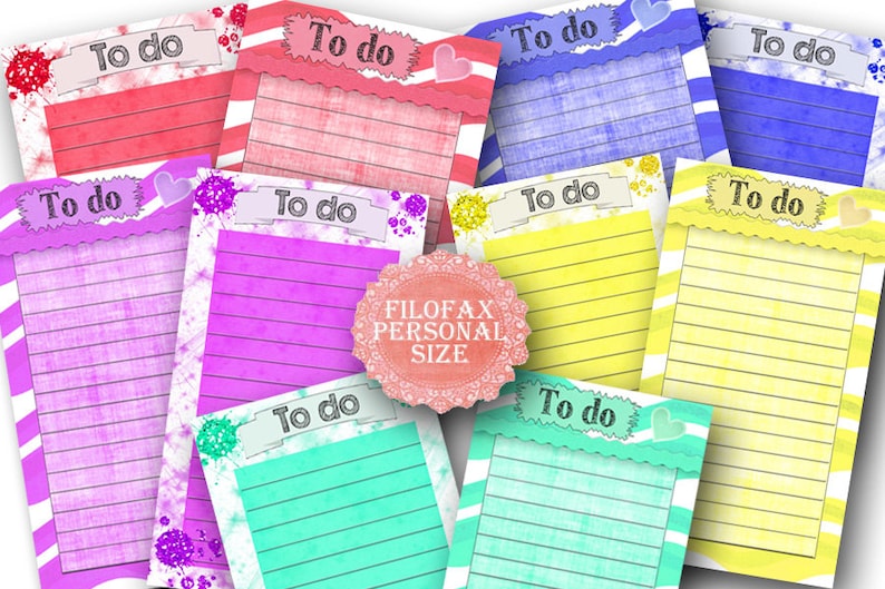 Personal Filofax Printable to Do List 10 Insert Pages 5 - Etsy