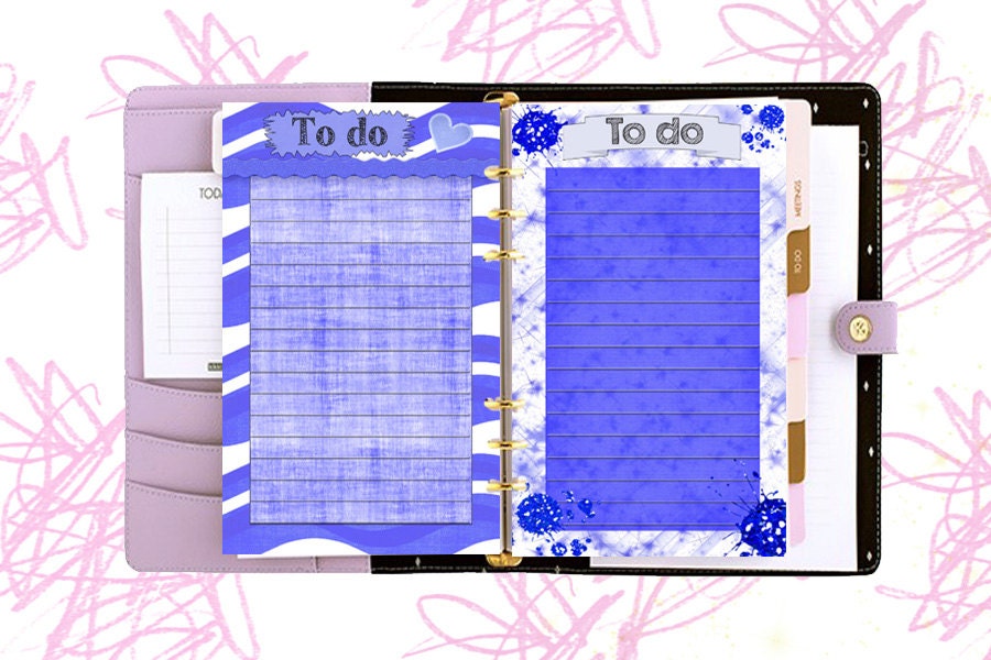 A5 Filofax Printable to Do List , A5 Planner, 10 Insert Pages 5 Colors ...