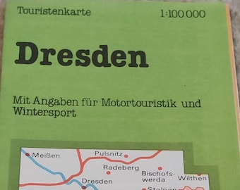 Touristenkarte Der DDR - Tourist map East Germany - Dresden - 1986