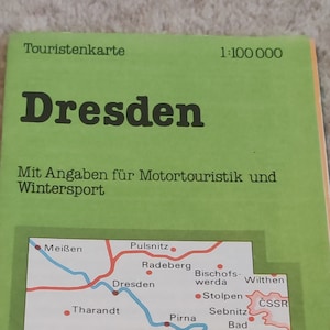 Touristenkarte Der DDR - Tourist map East Germany - Dresden - 1986