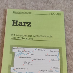 Touristenkarte Der DDR - Tourist map East Germany - Harz - 1980s