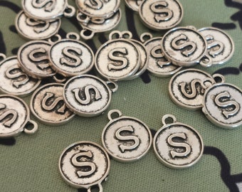 25 x Double Sided Letter S Charms