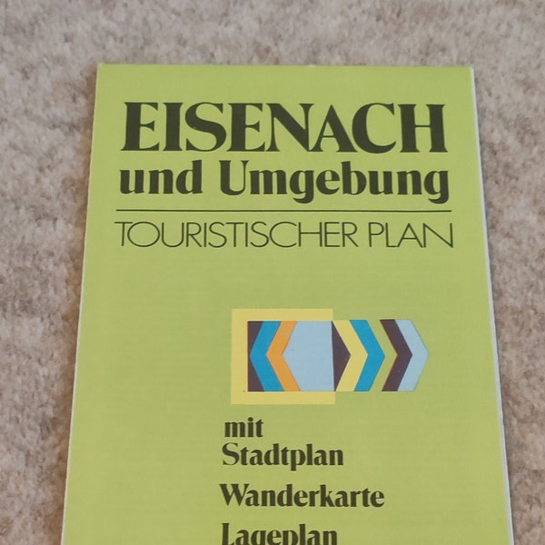 Eisenach und Umgebung Touristenkarte - DDR/GDR 1987