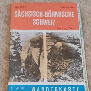 Sächsisch Böhmische Schweiz - Wanderkarte - Hiking Map - DDR - East Germany - 1970s