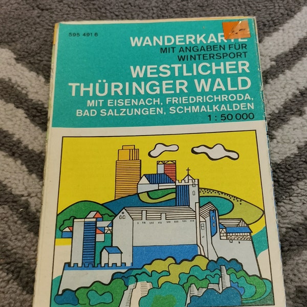 Wanderkarte Der DDR - Winter sports maps of the GDR - Wanderkarte - Westlicher Thüringer Wald