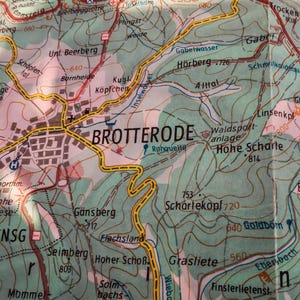 Wanderkarte DDR für Wintersport- Hiking Map East Germany for Wintersports - Umgebung von Freidrichoda und Finsterbergen
