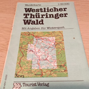 Wanderkarte DDR für Winterrsport- Hiking Map East Germany for Wintersports - Westlicher Thuringer Wald