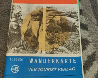 Sächsisch Böhmische Schweiz - Wanderkarte  - Hiking Map - DDR - East Germany - 1980