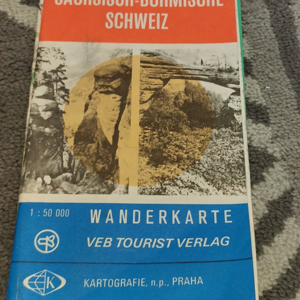 Sächsisch Böhmische Schweiz - Wanderkarte  - Hiking Map - DDR - East Germany - 1980