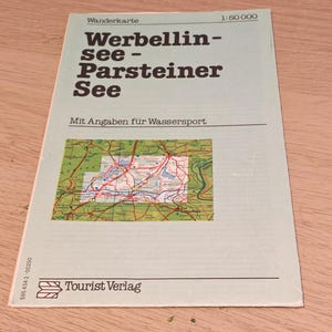 Wanderkarte DDR für Wassersport- Hiking Map East Germany for Watersports - Werbellin See & Parsteiner See