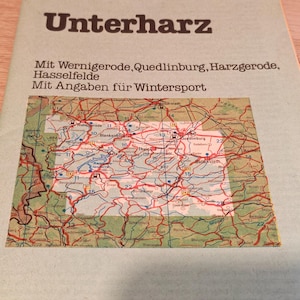 Wanderkarte DDR für Wintersport- Hiking Map East Germany for Wintersports - UnterHarz