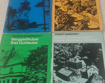 DDR / GDR - Tourist Hiking Booklets x 4 1980&#39;s