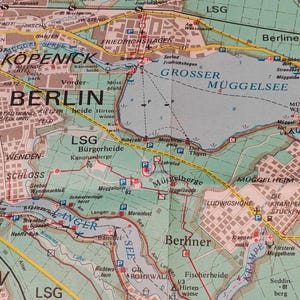 Wanderkarte DDR für Wassersport- Hiking Map East Germany for Watersports - Berliner Wald & Seengebiet
