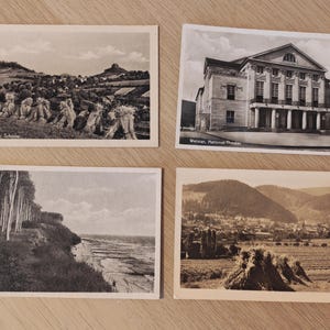 East Germany - DDR Postcard Set: Sachs-Schöna, Weimar, Ostseebad Kölpinsee, Friedrichroda (1950s)