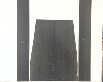 Bog Oak Classic Acoustic Guitar back + side set (1) Book matched. Kiln dried 3300BC. Black Description for dimensions Native Hardwood