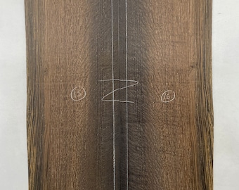 Bog Oak Electric Guitar Tops Cap (15). Book matched. Kiln dried 3300BC. Black/ Dark Brown, native, hardwood. See description for dimensions.