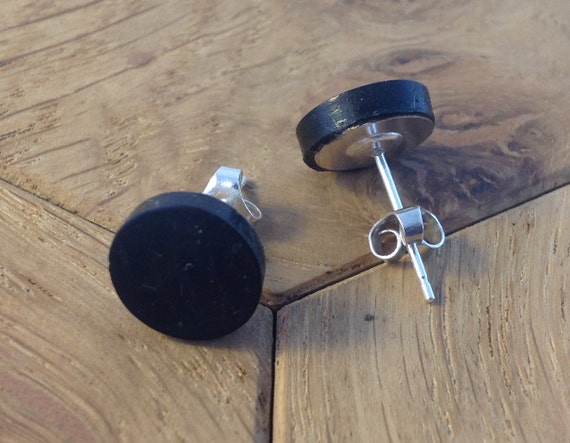 Black Bog Oak And Sterling Silver 925 Drop Earrings
