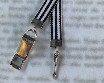 Arrow / Archer bookmark / Follow Your Arrow Attachable Bookmark - Special clip attaches to cover, ribbon marks your page!