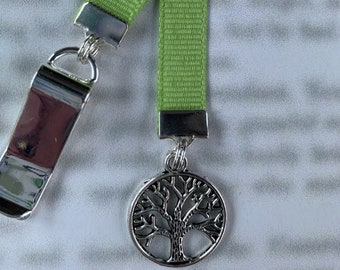 Tree of Life bookmark / Family Tree Bookmark  - Attach to book cover then mark page with ribbon. Never lose your bookmark!