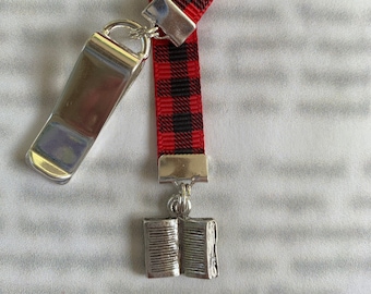 Book Lovers Attachable Bookmark - Special clip attaches to cover, ribbon marks your page, never lose your bookmark again!