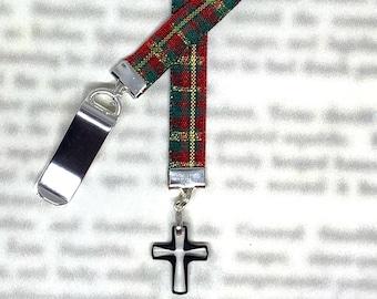 Swarovski Cosmojet Crystal Cross Attachable Bookmark–Special clip attaches to cover, ribbon marks page, never lose your bookmark