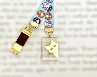 Cat Toe Bean Attachable Bookmark - Special clip attaches to cover, ribbon marks your page. Never lose your bookmark again!