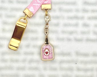 Champagne Celebration Congratulations Bookmark -Special clip attaches to cover, ribbon marks your page. Never lose your bookmark again!