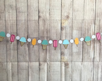 Ice Cream and Popsicles paper garland