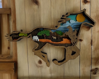 Layered Wood Horse