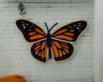 Layered Wood Monarch Butterfly