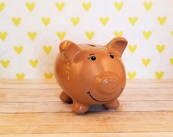Piggy Bank with Yellow Flowers, Piggy Bank, Bank, Baby Bank, Baby Shower Gift, Baby Christmas Gift, Piggy Bank for Girls, Kid's Piggy Bank