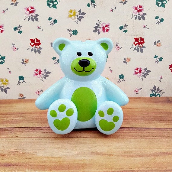 blue and green teddy bear