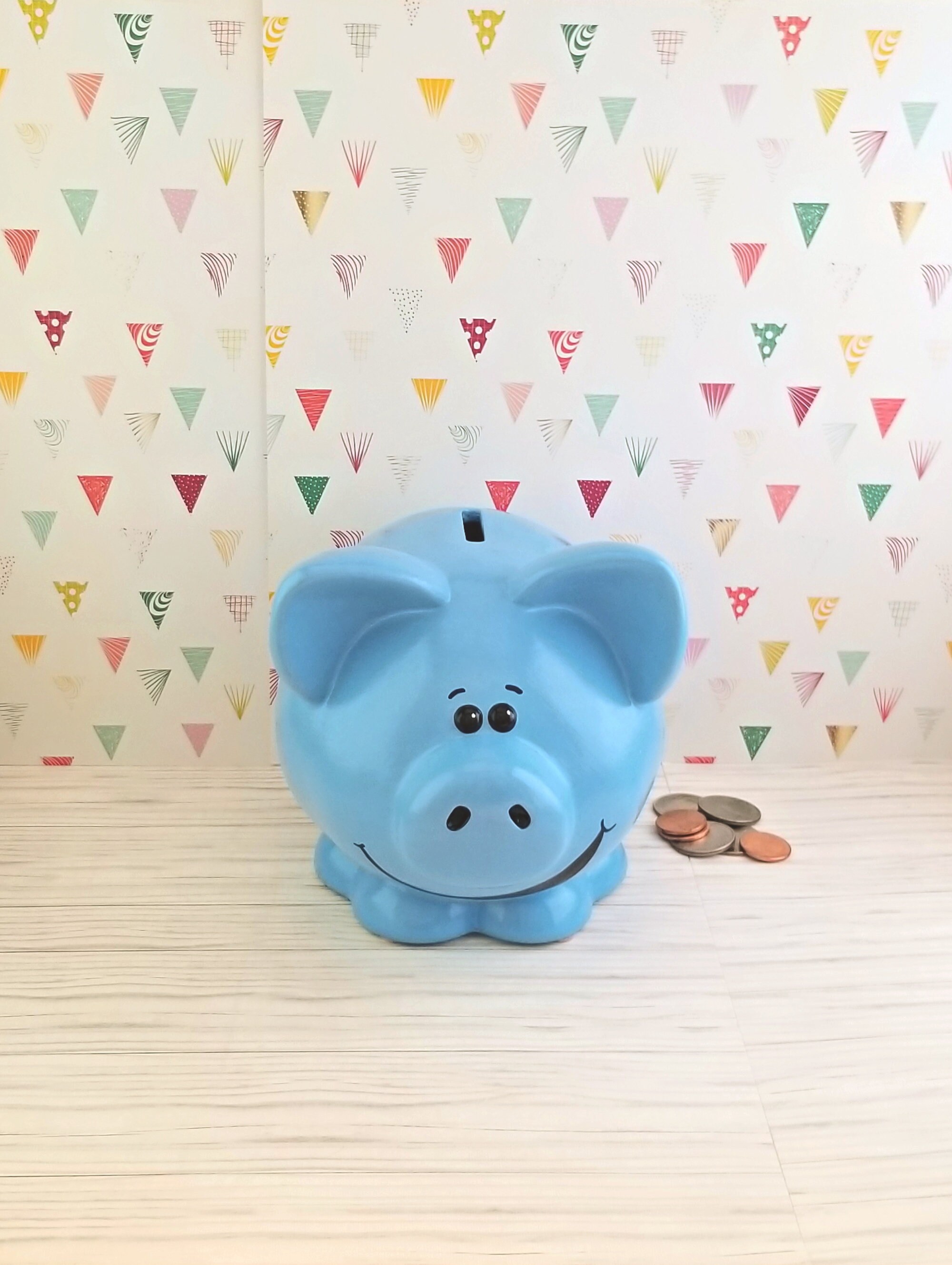 Large Blue Piggy Bank with Stars Blue Piggy Bank Piggy Bank Etsy