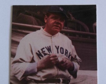 Vintage Babe Ruth trading card in acrylic frame with FREE stand