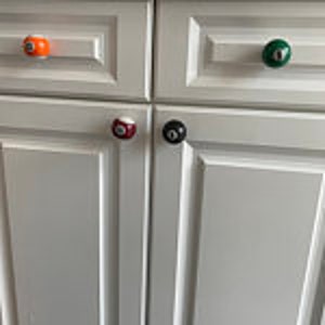 Handcrafted 1-1/2 inch Pool Ball Cabinet Drawer and Cabinet Door Pulls