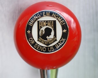 custom made POW/MIA beer keg tap / shifter knob