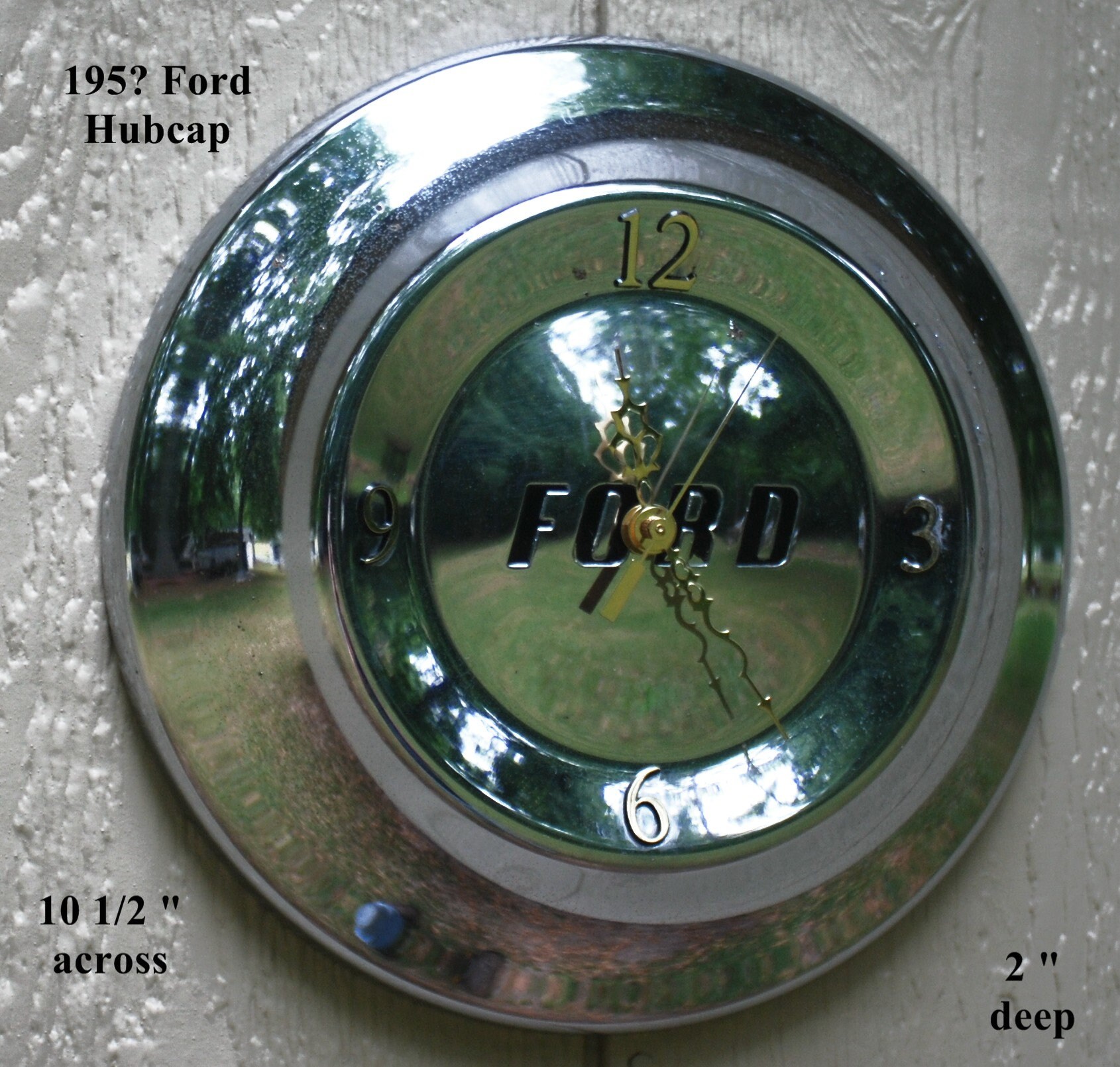 Vintage FORD Hubcap upcycled to Unique Wall Clock