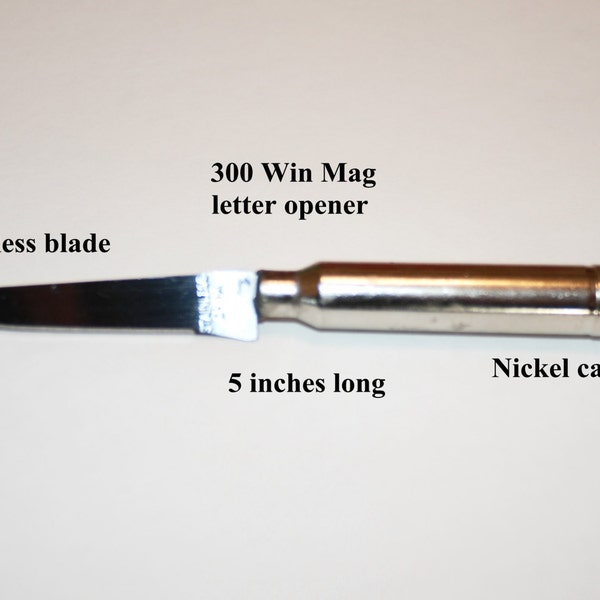 300 Win Mag nickel  trench art style letter opener